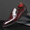 Embossed Oxford Shoes Men Square Toe Leather Dress Shoes