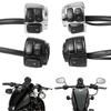 1"25mm Handlebar Control Switch Motorcycle Motorbike Turn Signal Switches Button With Wiring Harness Black/ Chrome For Harley