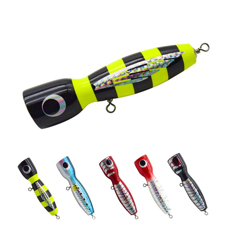 HOWELL 175mm 6.9in 120g Popper Lure Wood Floating Popping Stick Baits for Bass Saltwater Fish Lake Position ABS Material