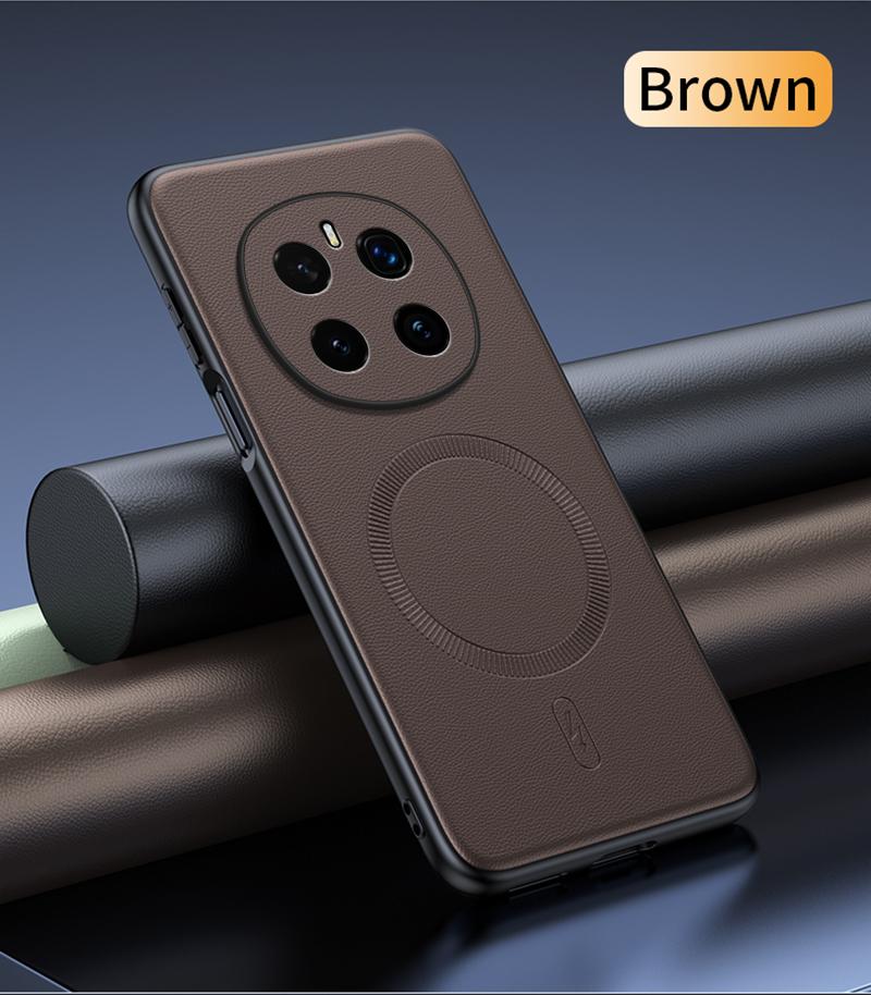 Чехол для Honor Magic 7 Pro Магнитная кожаная накладка-щит для Honor Magic 7 Pro Защита от отпечатков пальцев Нескользящий ПК+ТПУ