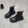 Fashion GKTINOO 2025 Autumn/Winter New Handmade Cowhide Thick Soled Short Boots Retro Round Toe Genuine Leather Women's Boots