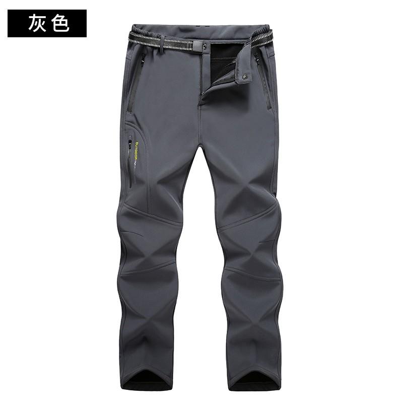 Men Women Softshell Hiking Pants Windproof Waterproof Warm Outdoor Trousers Winter Trekking Camping