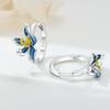 S925 Silver Blue Orchid Flower Earrings Hoop Earrings Women Jewelry Trendy Anniversary Gifts