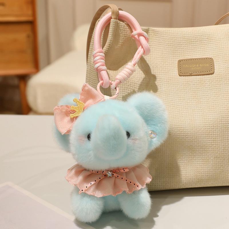 Cute Glutinous Rice Elephant Plush Pendant Doll New Keychain Bag Charm Soft Stuffed Animal Toy