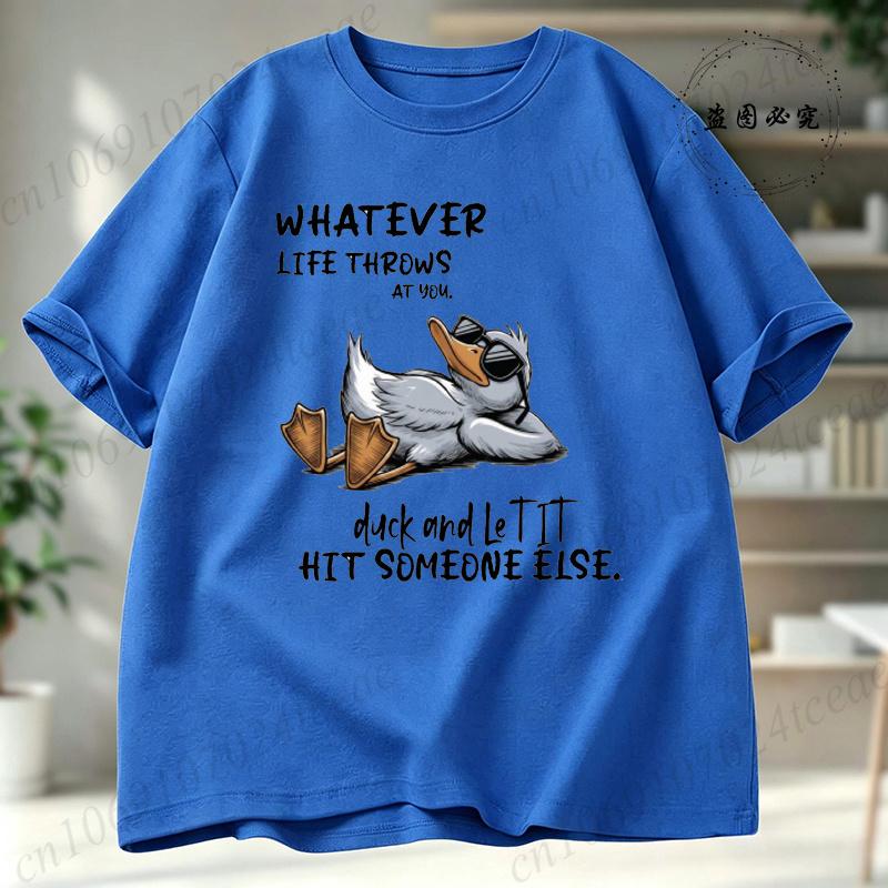 Summer Unisex Tshirt Casual Funny Whatever Life Throws At You Funny Sarcastic Print Unisex Oneck Top For Unisex Short Sleeve Male Tees
