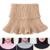 Knitted Fake Collar Scarf Women Warm Turtleneck Detachable False Collar Winter Windproof Scarf With Wooden Ears
