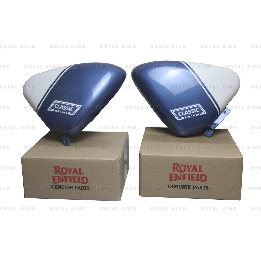For Royal Enifeld Classic "650 LH & RH Side Panel With Sticker Cerulean Blue"