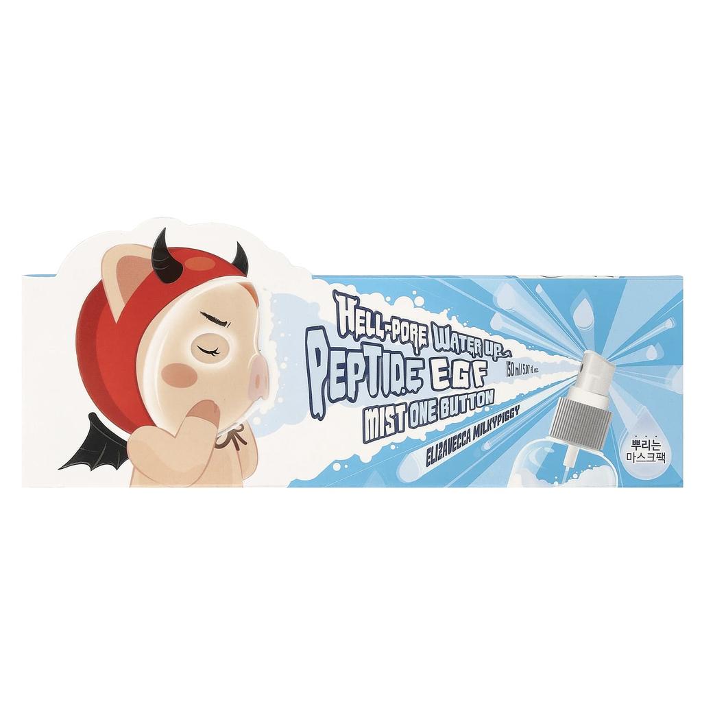 Elizavecca Milky Piggy, Hell-Pore, спрей Water Up Peptide EGF, одна кнопка, 5,07 жидких унций (150мл)