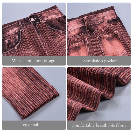 Yousheng Женские укороченные джинсы Slim Fit с высокой талией Эластичные полосатые утягивающие пуговицы на молнии с карманами до середины икры Повседневные брюки для поездок на работу
