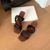 Design Sense Niche Cool Slippers Summer 2025 French Retro Gentle Wrap with Open-toed Wedge Heel with Sandals
