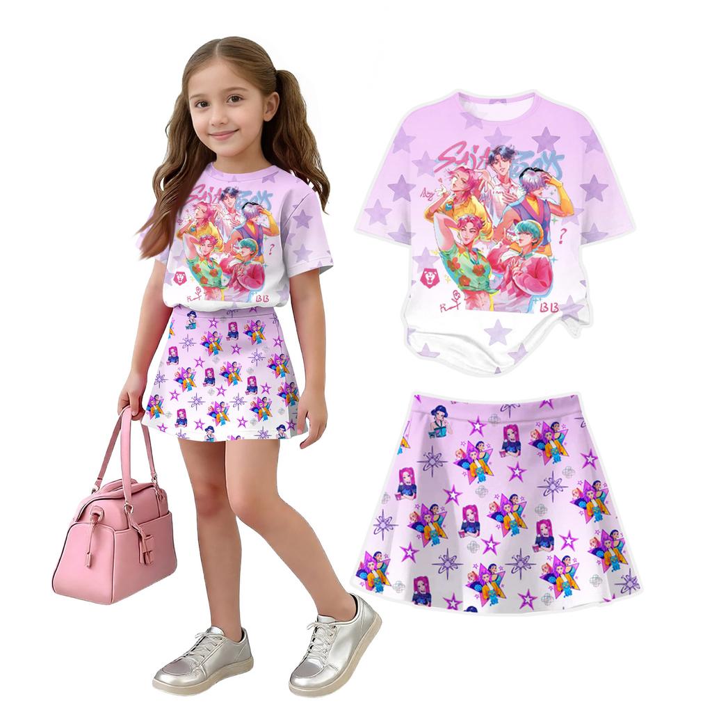 Infant Newborn Baby Girls Boys Loose Print T-shirt+Pants Print Outfits Set