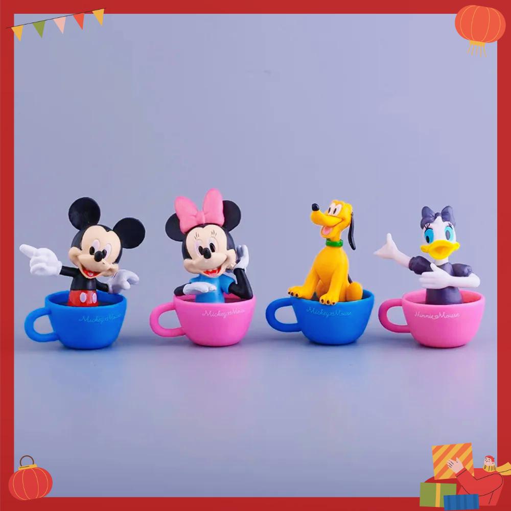 Disney Набор кукол 6 шт. Микки Минни Дональд Дак В комплекте Чашка Высококачественная Подарочная Коробка и Изысканные Мультяшные Украшения