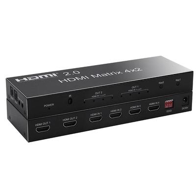 HDMI Matrix 4 входа 2 выхода Переключатель Селектор Разделитель Переключатель Дистрибьютор HDMI Matrix 4x2 Разделение звука стерео аудио Выход с различным разрешением
