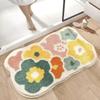 1pc 40*60cm Cute Flower Bathroom Rug, Machine Washable Bathroom Floor Mat, Extra Soft Absorbent Non-Slip Bath Rug