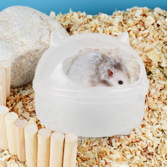Ванная комната для хомяка Прозрачная ванна для хомяка Песчаная ванна для хомяка Контейнер для маленьких животных Песочница для пылезащитной ванны Кровать для хомяка Аксессуары для клетки