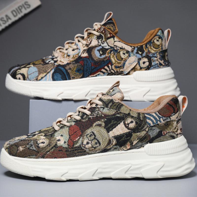 Fashion Men's Casual Sport Sneakers Breathable Mesh Fashion 2025 Autumn New Running Shoes High Quality Outdoor Thick-soled Casual Shoes