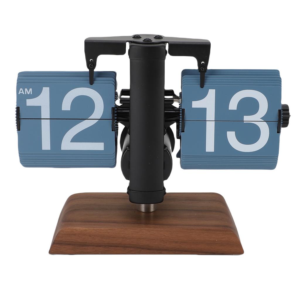 Цифровые перекидные настольные часы с питанием от батареи 12 часов, механические ретро-часы с автоперекидным механизмом и деревом