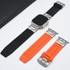 Силиконовый ремешок для Apple Watch Ultra 2 ultra 49 мм Серии 10 46 мм Браслет из нержавеющей стали для iWatch 9 8 7 6 5 4 Se 44 45 мм