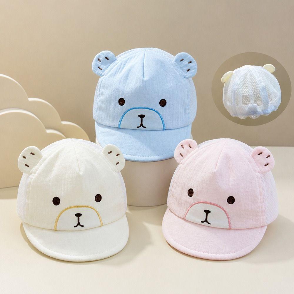 Soft Baby Baseball Cap Cute Cartoon Bear Ear Cap New Cotton Baby Cap
