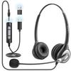 Wantek Type-C USB 3.5mm Headset, Binaural, with Noise-Canceling Microphone and Online Wired Control, PC Headphones for Web Conferencing, Skype, Office