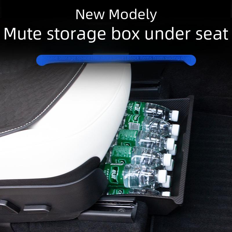 Скрытый выдвижной ящик для хранения под сиденьем Tesla Model Y