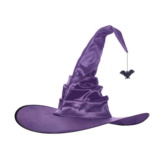 Хэллоуин шляпа паук декор летучая мышь угловая шляпа ведьмы с рюшами и большими полями волшебница волшебница косплей дом с привидениями карнавальный костюм для вечеринки