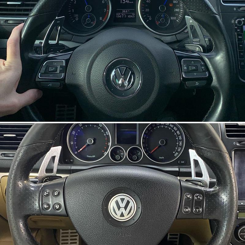 Наклейки-удлинители подрулевых лепестков переключения передач DSG для Volkswagen Tiguan Golf6 MK6 Jetta GTI R20 R36 CC Scirocco EOS