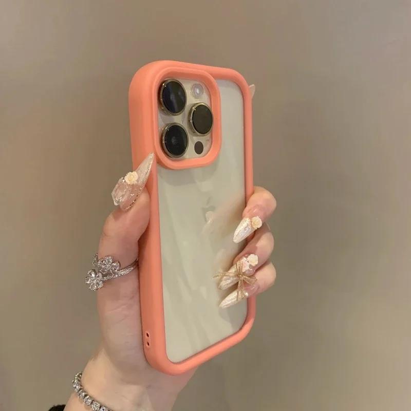 Роскошный прозрачный чехол-конфета для iPhone 17 Air 11 12 13 14 15 16 17 Pro Max Plus Ударопрочный прозрачный бампер Чехол