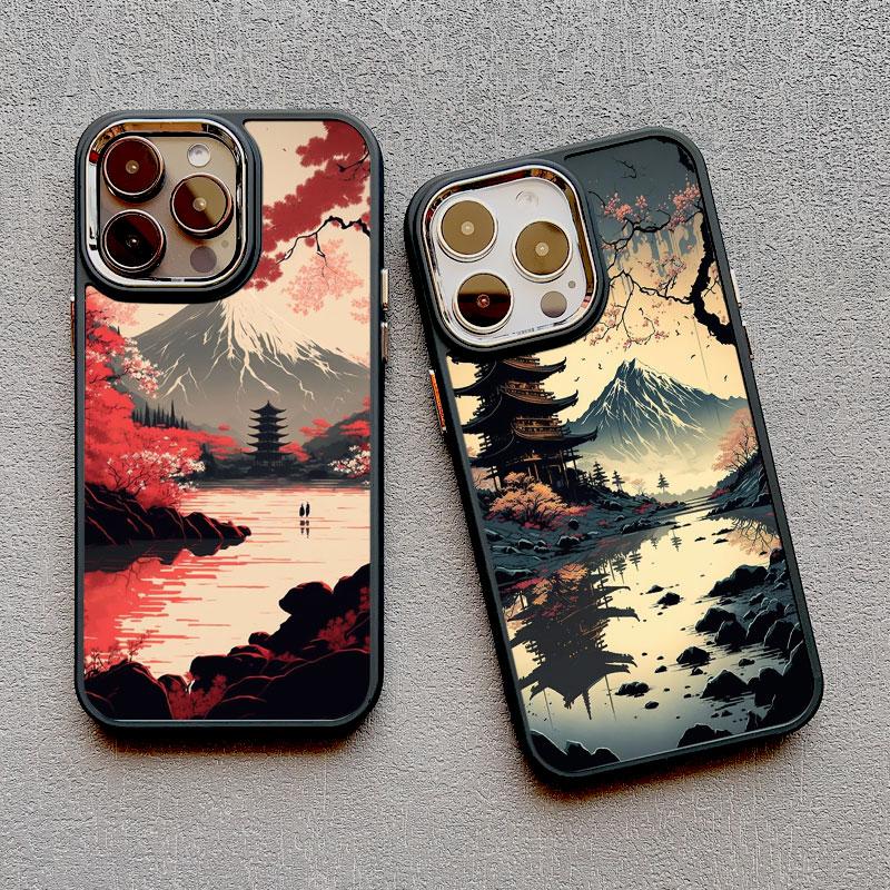 Японский Эстетичный Чехол для Телефона с Пейзажем Горы Фудзи Для iPhone 13 12 11 Pro Max 14 7 8 Plus XR XS X 15 16 Pro Max Силиконовый Чехол
