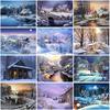 5D DIY Diamond Painting Snow Scenic Cross Stitch Kit Home Decor Wall Art Full Round Drill Handmade Mosaic Embroidery Gift