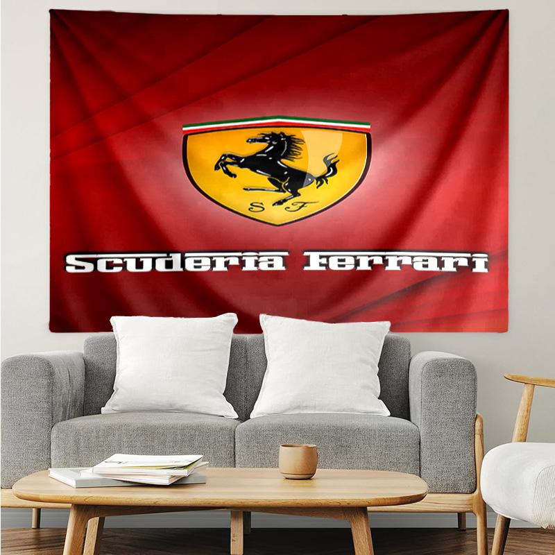 Гобелен с логотипом F-F-Ferrari для спальни, эстетичные гобелены для класса, настенное панно для гостиной, общежития, офиса, идеальный креативный подарок