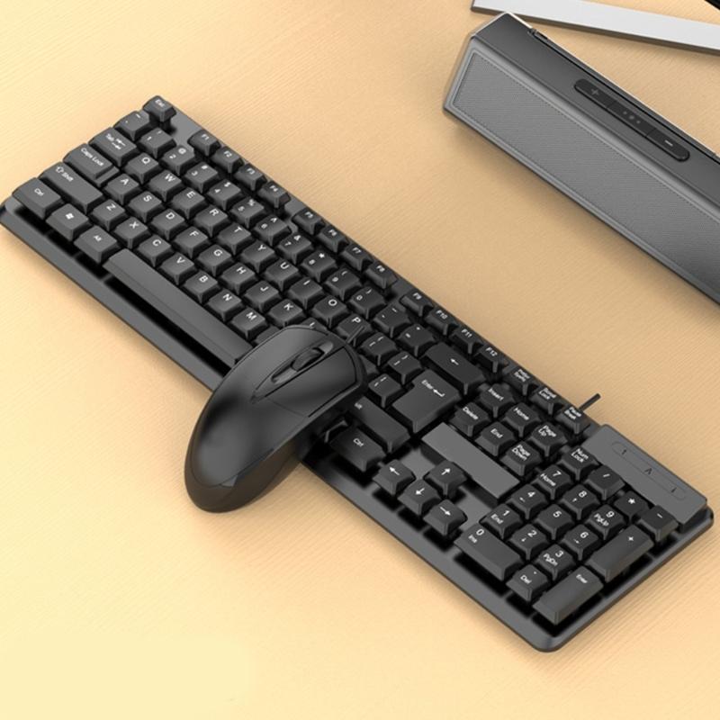 Проводная клавиатура и мышь Проводная клавиатура и мышь Комбо Набор USB-клавиатуры и мыши для школы Офиса Бизнеса Игр