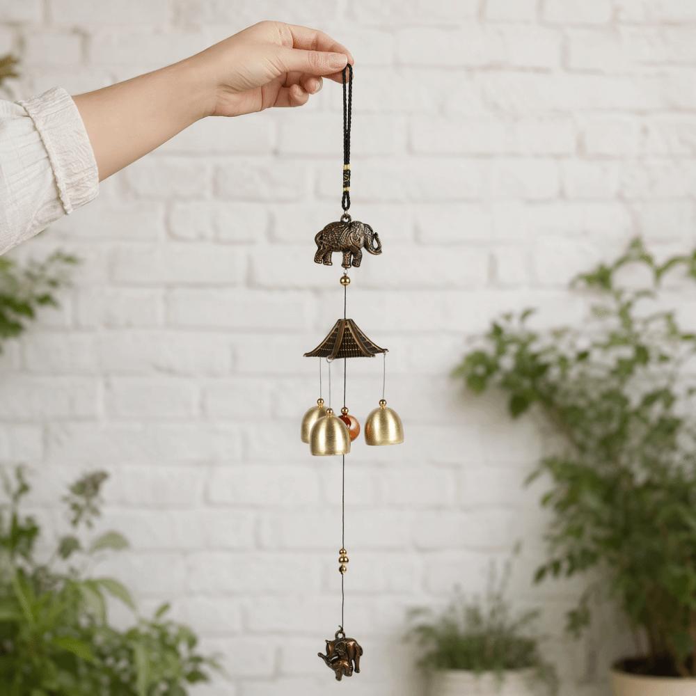 Metal Hanging Bell Ornament Elephant Outdoor Yard Decor Decorative Sound Ornament Tree Decor