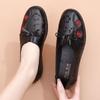 Middle-aged and Elderly Women's Spring Loafer Shoes Mom's Slip-resistant Soft Sole Hollow Out Flats Granny's Comfortable Flat Perforated Shoes