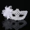 Feather Rhinestones Masquerade Mask Lace Flower Half Face Sexy Feather Flower  For Couple Masquerade Ball Party Game
