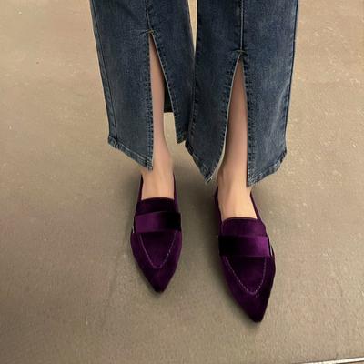 Женские заостренные босоножки на квадратном каблуке, балетная танцевальная обувь, весенне-летняя повседневная обувь, замшевая повседневная спортивная прогулочная обувь на плоской подошве