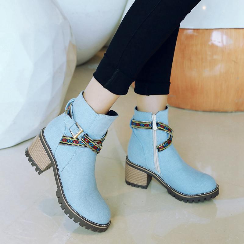 Модные джинсовые сапоги bota feminina ботильоны женские сапоги ковбойские джинсовые туфли на высоком каблуке сексуальные женские туфли женские сапогиrfg567