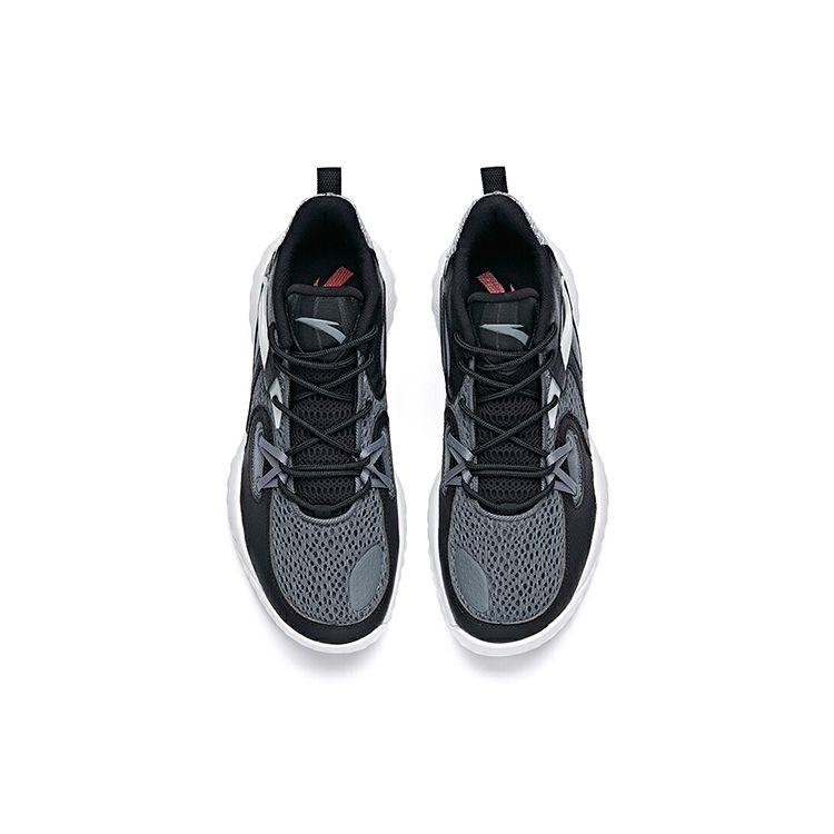 Anta Wind Tunnel 1 Support Mid-Top Basketball Shoes Men Sneakers Black Gray 112021617S-2