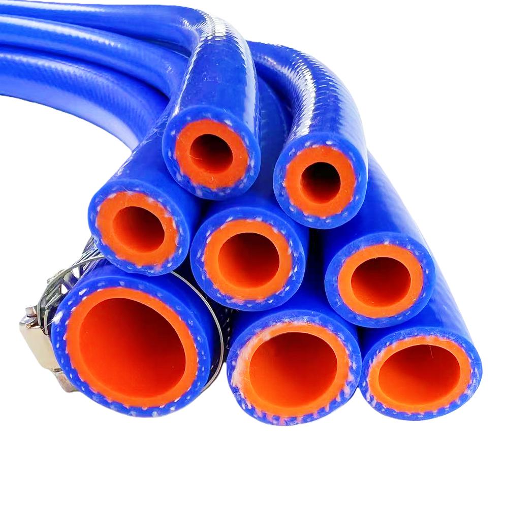 Blue Auto Car Vacuum Hose Double-layer Clamp Wire Warm Air Water Pipe Silicone Hose Inner Diameter 6/8/10/12/14/16/18/20/22/25mm