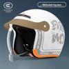 Junhao Electric Motorcycle Helmet with Hidden Lens - Unisex DOT-Certified Retro Harley Style