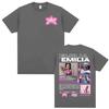 Модные эстетичные футболки Хип-хоп уличная одежда Певица Эмилия Мернес MP3 Тур Графическая футболка Мужская одежда Повседневные футболки с коротким рукавом