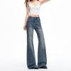 Весенние Джинсовые Брюки с Полной Звездой из Страз, Не Прилипающие, С Высокой Талией, Длины Макси, С Небольшим Клешем, Блестящие, Для Женщин, Повседневные Брюки, Оверсайз Джинсовые Брюки