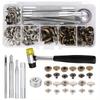 Leather Snap Fasteners Kit Metal Button Press with Hammer Installation Tools for DIY Leather Craft Project