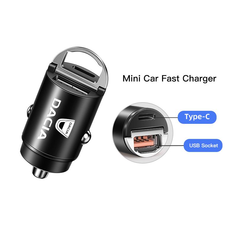 100W QC3.0 PD Mini Car Charger Fast Charging Car USB Type C Charger For Dacia Duster Spring Sandero Stepway Dokker Lodgy Jogger