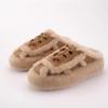 Zhao Ruth wears lamb wool thick-soled half-slippers on the same wool shoes, women's autumn and winter warm snow slippers