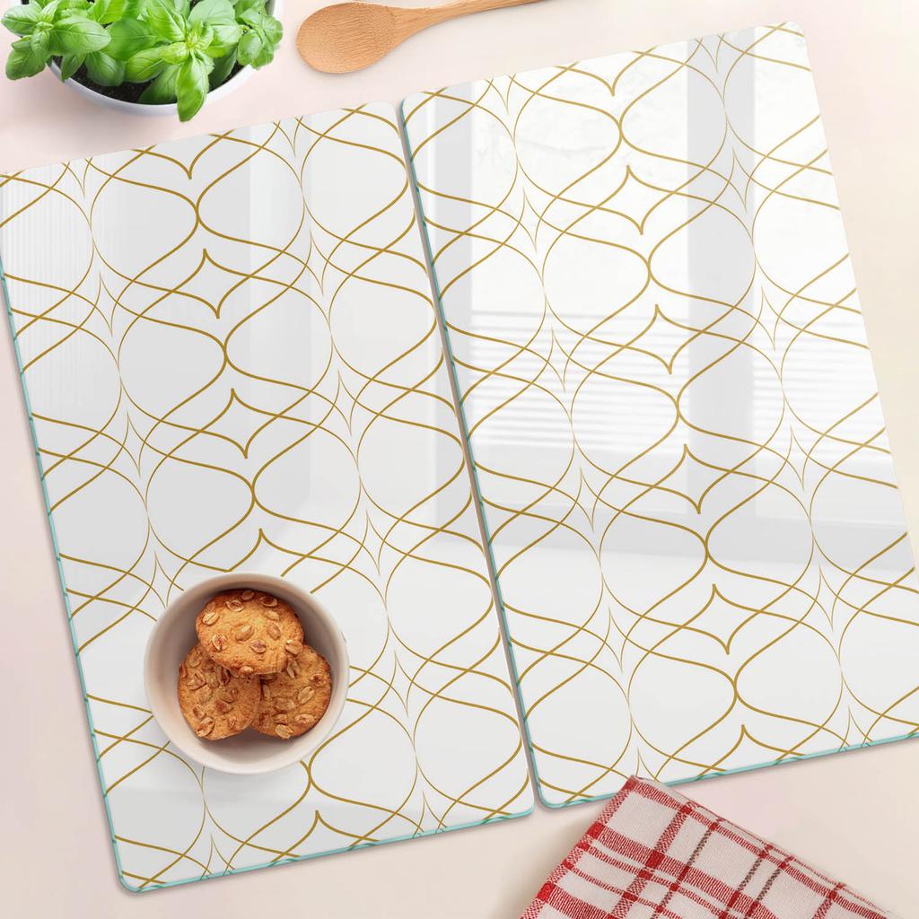 Deski Kuchenne Szklane Do Krojenia Z Grafiką Wzór Geometryczny 2X30X52 Cm