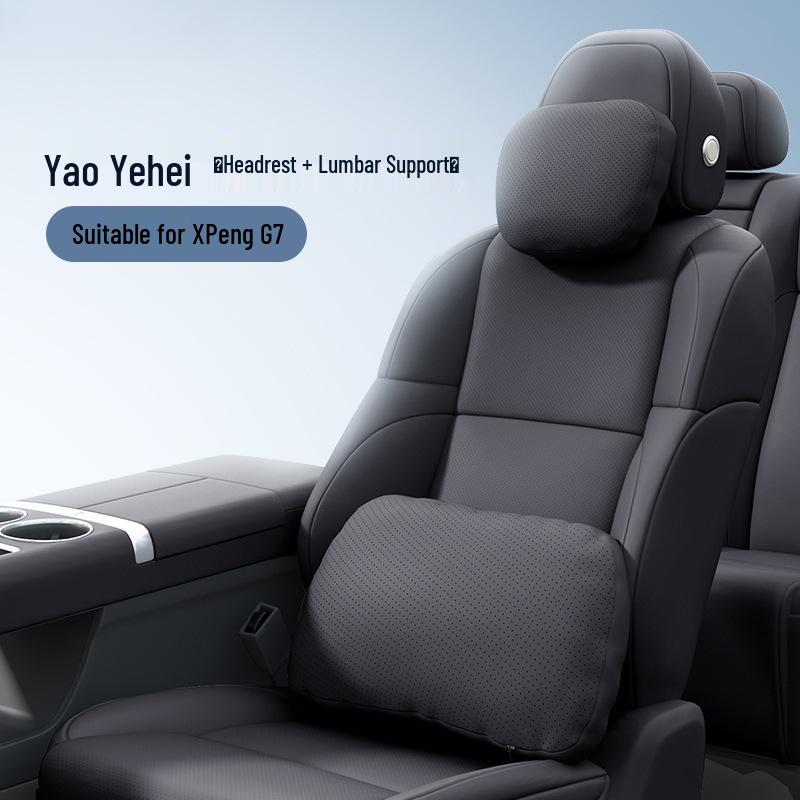 XPeng G7 Headrest Lumbar Support & Neck Pillow Set - Essential Car Accessories for Comfort & Interior Decoration.