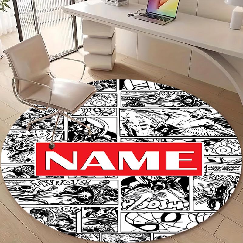 Personalized M-Marvel Round Chair Office Rug - Perfect for Mat, Office Chair & More - Ideal Gift for Birthdays and Holidays