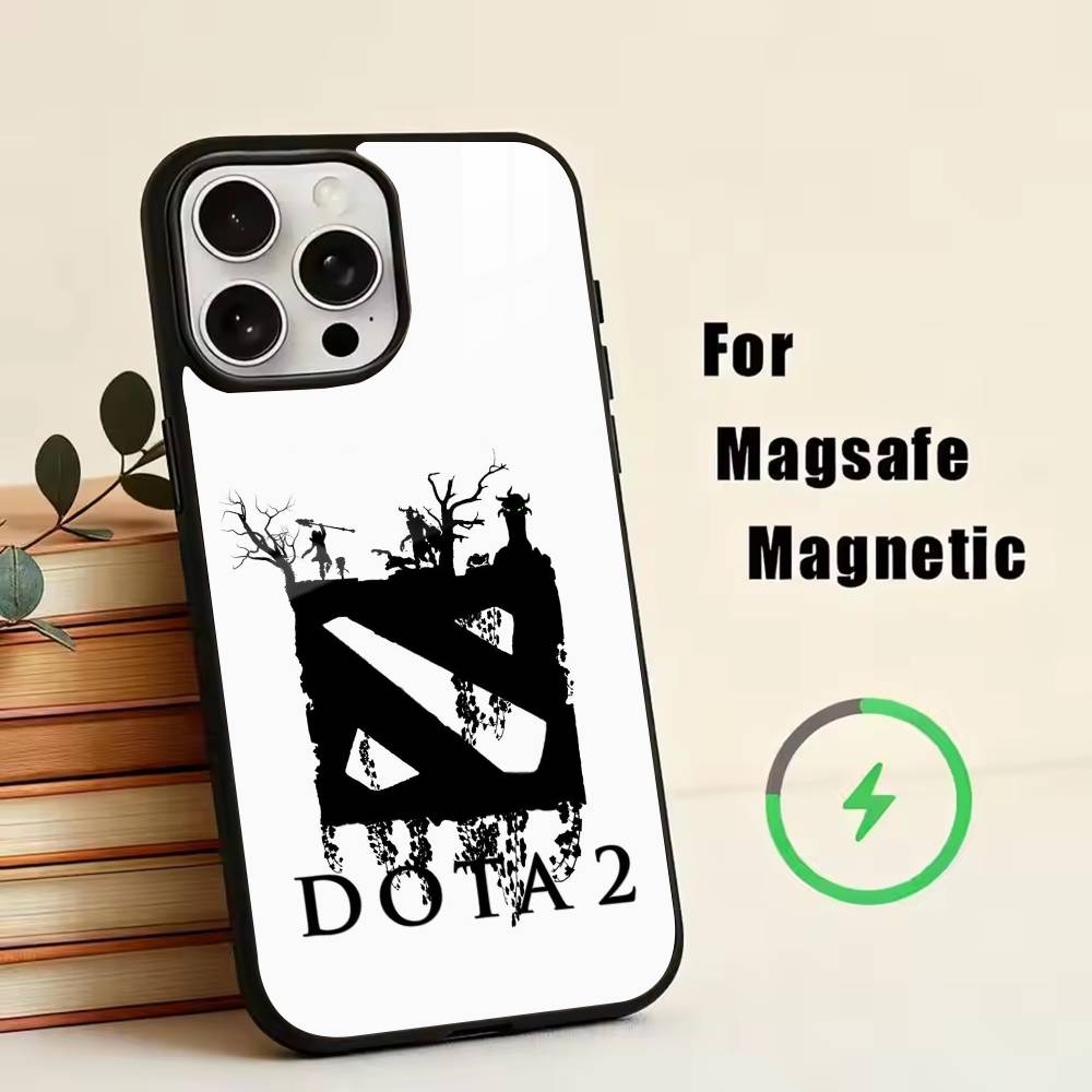 Игры D-Dota 2 Чехол для телефона для iPhone17,16,15,14,13,12,11 Plus,Pro Магнитный с беспроводной зарядкой Magsafe