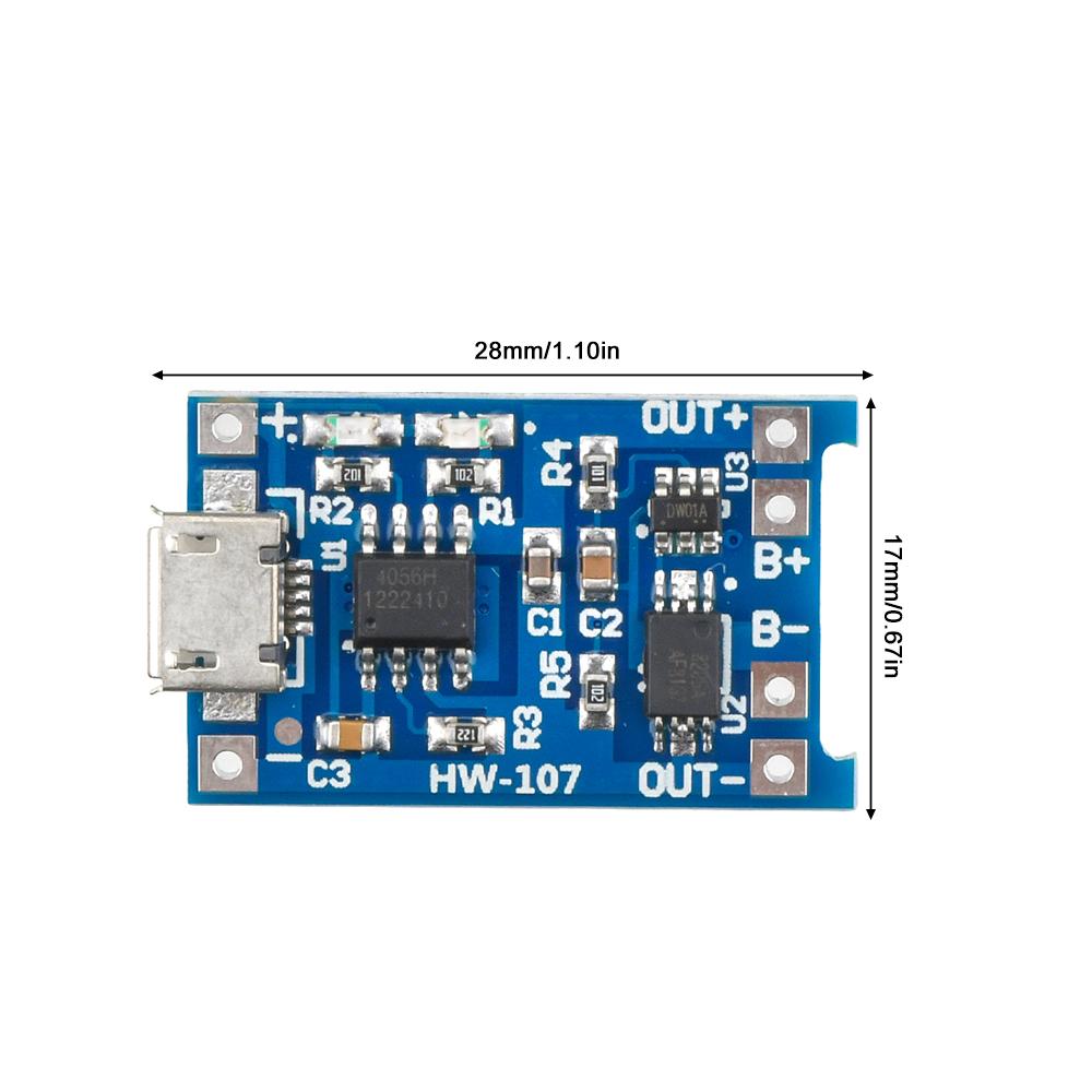1-10 шт. Модуль зарядки литиевой батареи Micro USB 5 В 1 А 18650 TP4056 Зарядная плата с защитой Двойные функции 1 А Литий-ионный